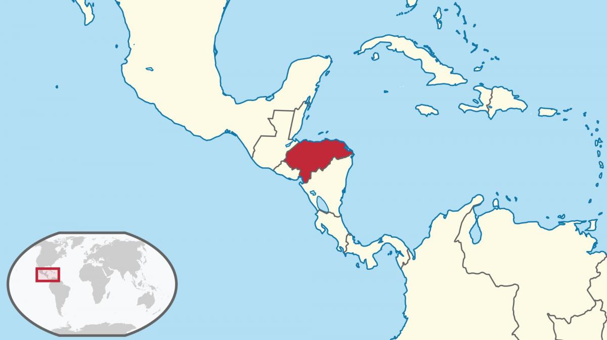 Honduras lokacijo na zemljevidu sveta