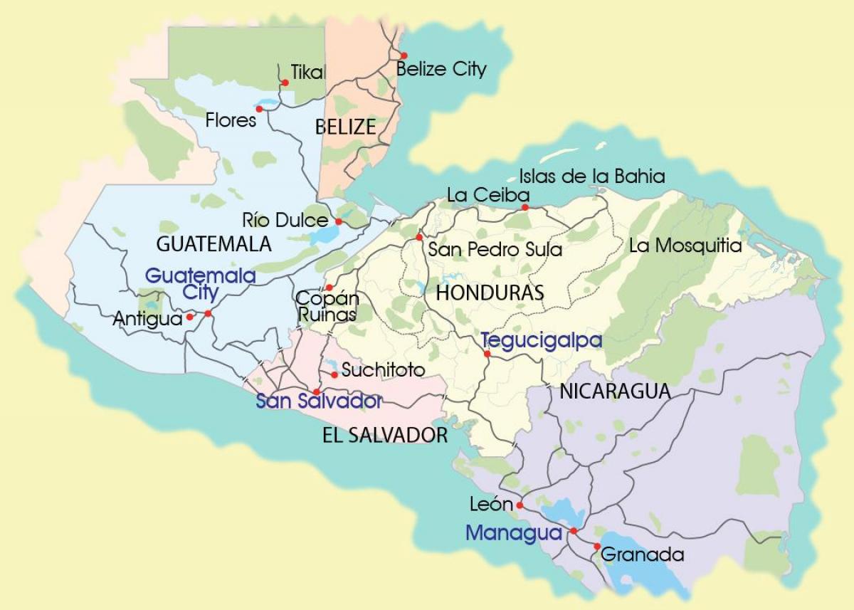 zemljevid mosquitia Honduras