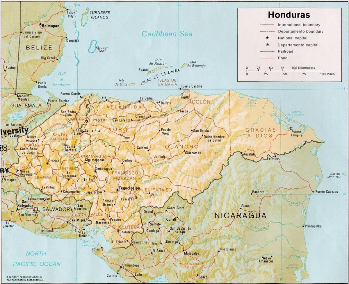 roatan bay otoki Honduras zemljevid