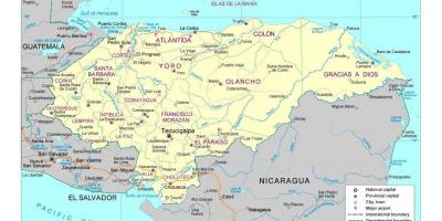 Podroben zemljevid Honduras