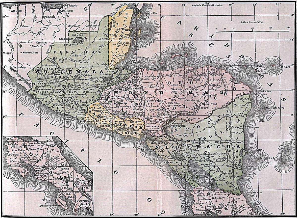 zemljevid britanski Honduras
