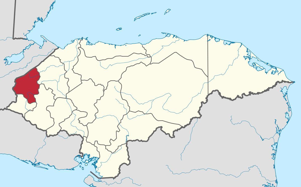 zemljevid copan Honduras