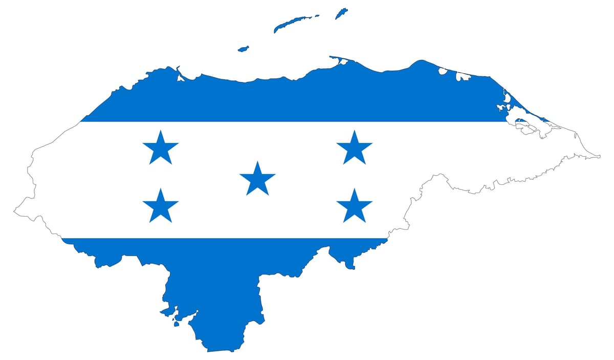 zemljevid Honduras zastavo