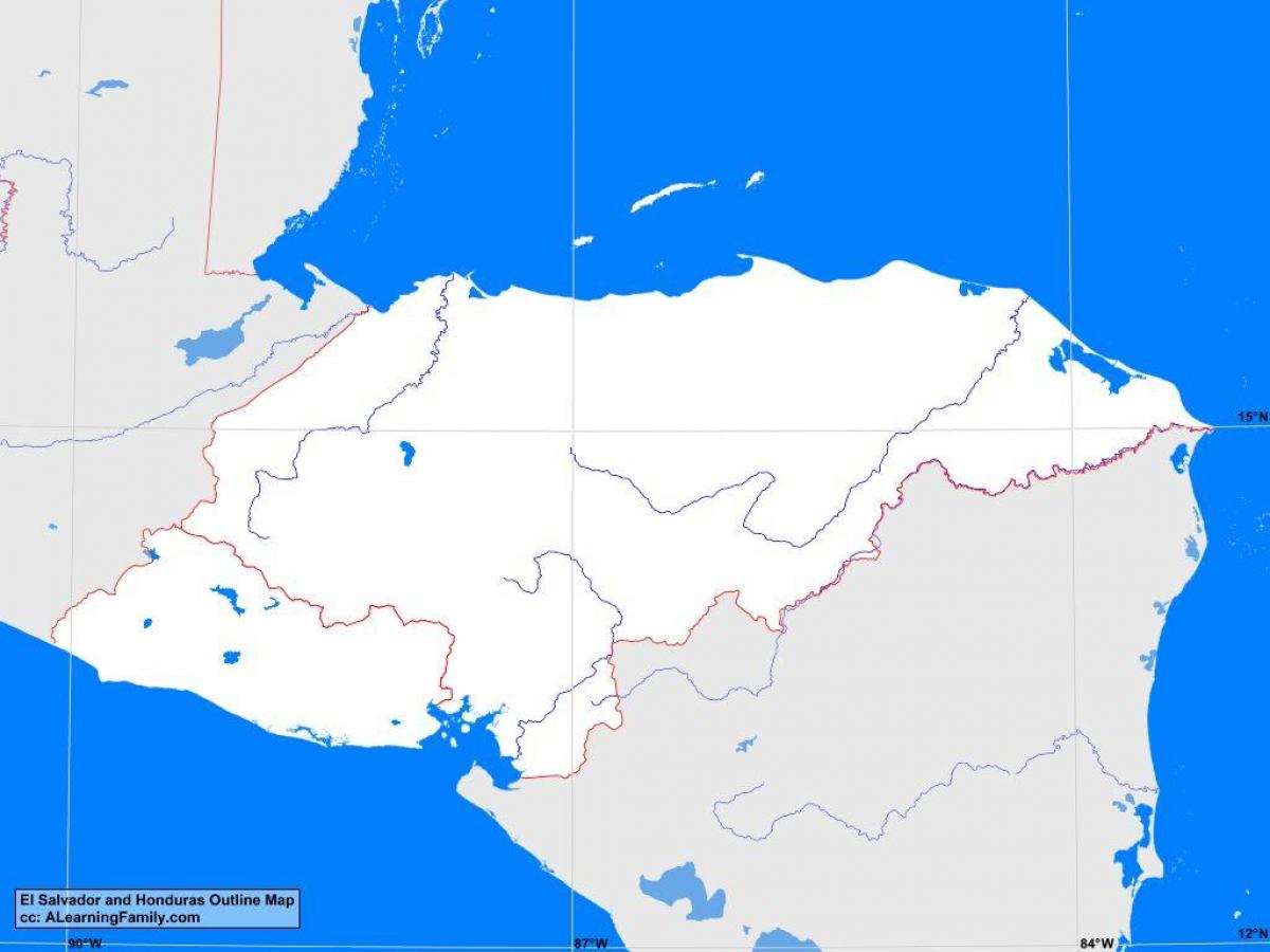 Honduras prazen zemljevid