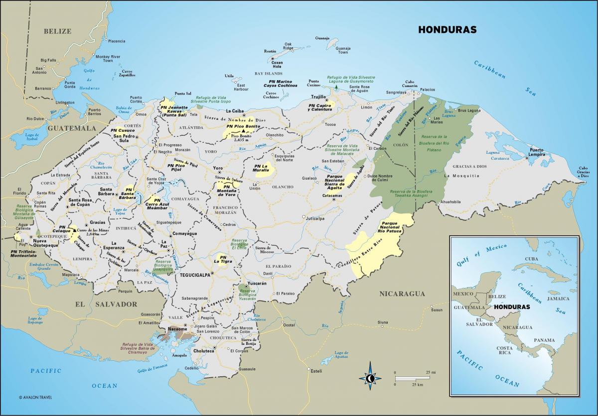 zemljevid Honduras 
