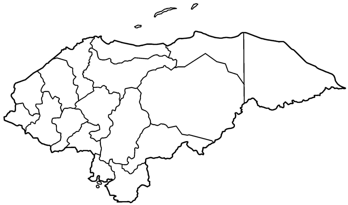 zemljevid prazen zemljevid Honduras