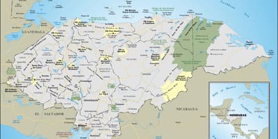 Zemljevid Honduras cesti