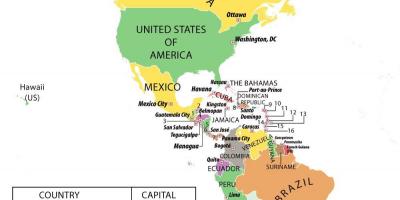 Zemljevid Honduras južni ameriki