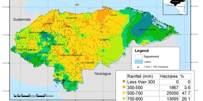 Zemljevid Honduras podnebje