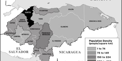 Zemljevid Honduras prebivalstva